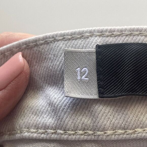 Kut From The Kloth Denim High Rise Distressed Cut Off Shorts White 12 - Picture 10 of 14